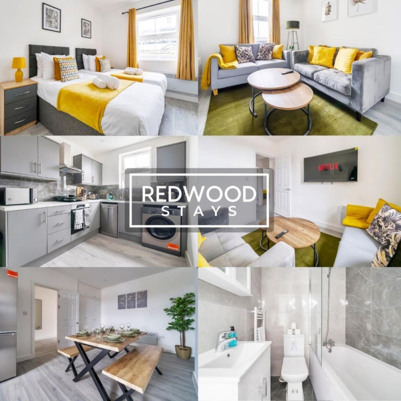 Brand New, 2 Bed 1 Bath, Modern Town Center Apartment, Free Wifi & Netflix By Redwood Stays Олдершот Екстер'єр фото